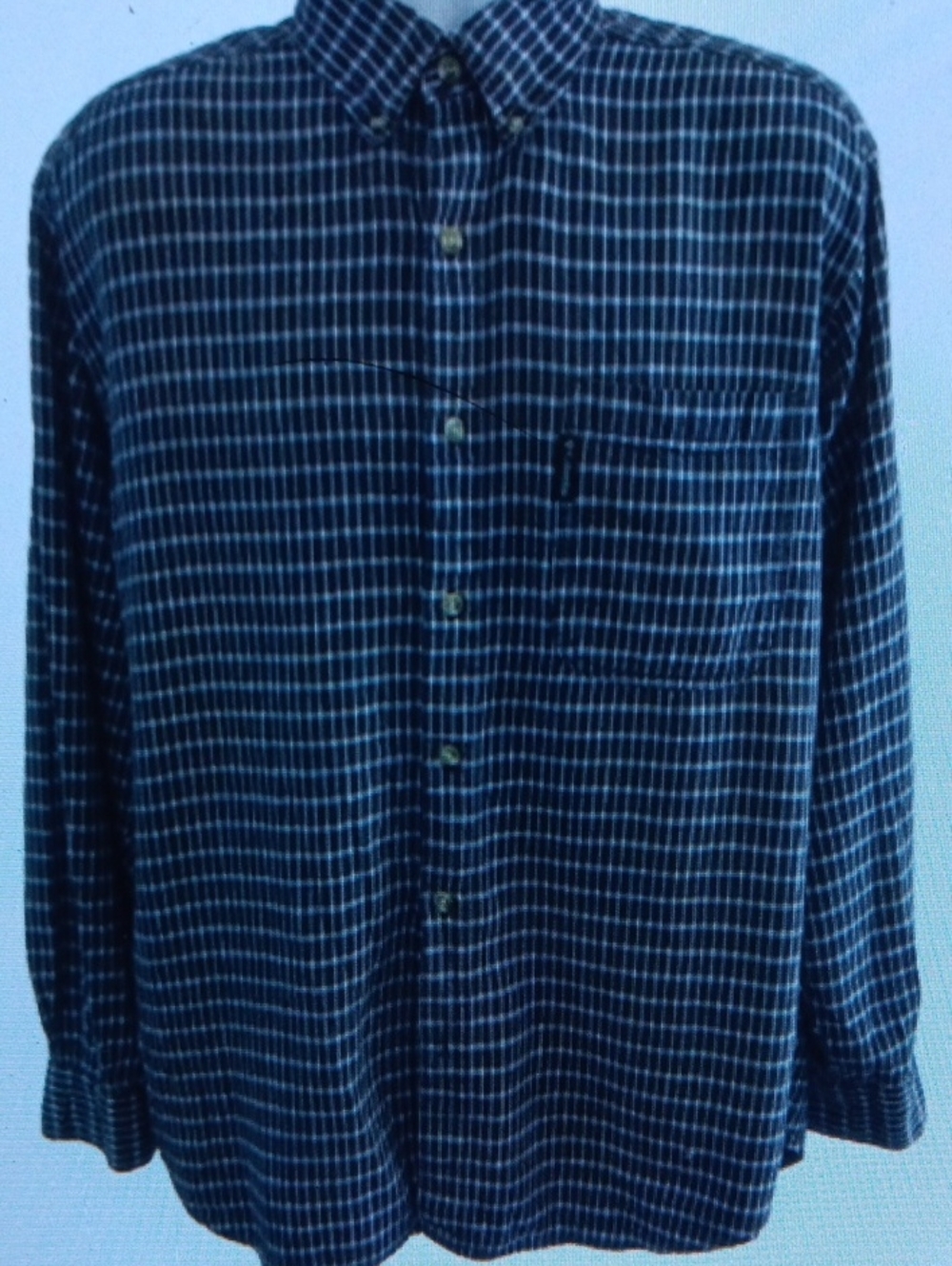 Columbia Men's Navy Blue Plaid Button-Down Shirt